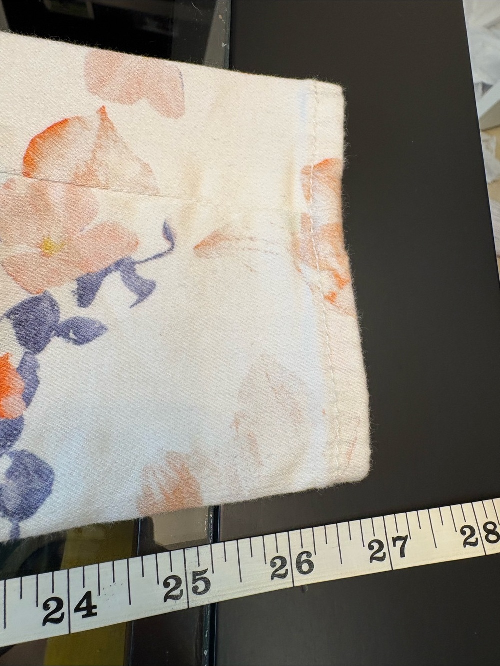 7 For All Mankind Floral Skinny Jeans - White, Orange, Light Blue & Purple - Picture 7 of 12